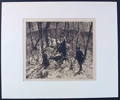 John Edward Costigan 1938 Signed & Titled Etching Springtime In Matte 16  X 20  • $235