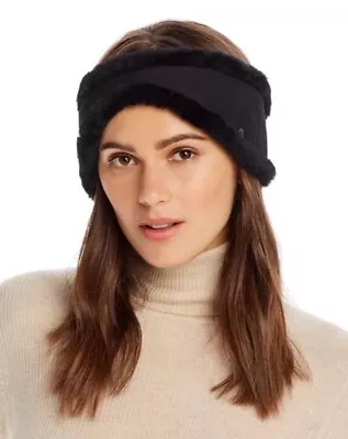 UGG Australia Black Sheepskin & Suede Leather Water Resistant Headband One Size • $18.95