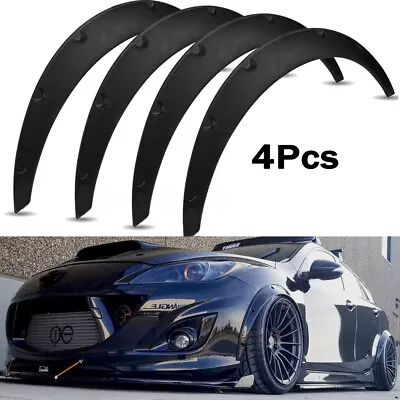 4Pc Fender Flares Over Wide Body Kit Wheel Arches Flexible 3.5  90mm For Mazda 3 • $64.37
