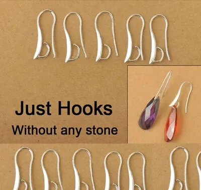 5 Pairs 925 Sterling Silver Earring Ear Hooks  Back Open Earring Findings DIY • $6.95