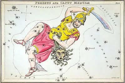 Poster Many Sizes; Perseus And Head Of Medusa Constellation Zodiac 1825 • $24.03