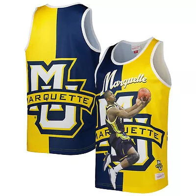 Men's Mitchell & Ness Dwyane Wade Blue/Gold Marquette Golden Eagles Sublimated • $85