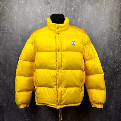 80s Moncler Grenoble Vintage Down Puffer Vest /Jacket Yellow Size 5 • $550