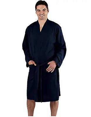 Mens Dressing Gown Gowns Robe Cotton Rich Kimono Gents Summer Lightweight • £15.86