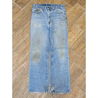 Vtg 90s Levi's 517 Bootcut Orange Tab Denim Jeans MADE IN USA 33x32 • $58.20