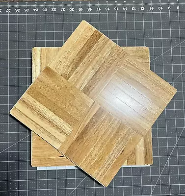 OAKCREST HONEY PARQUET: 6 SQFT Hevea 7-finger Wood Floor Tiles 12x12x5/16 • $69.95