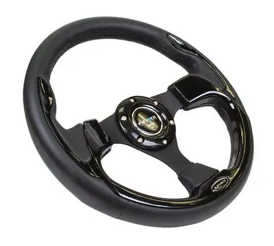Nrg 320mm Black Leather Black Inserts  Steering Wheel Pilota Style Rst-001bk • $110.50