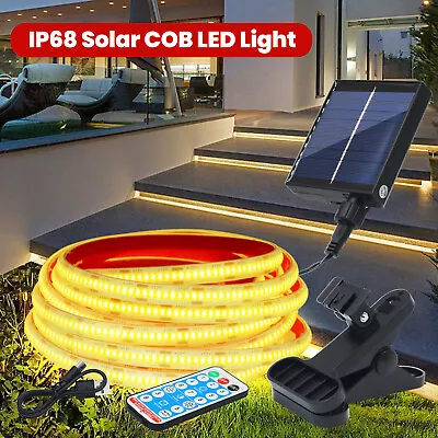 Solar Powered COB LED Strip Lights Waterproof IP68 Outdoor Garden String Tape • £12.72