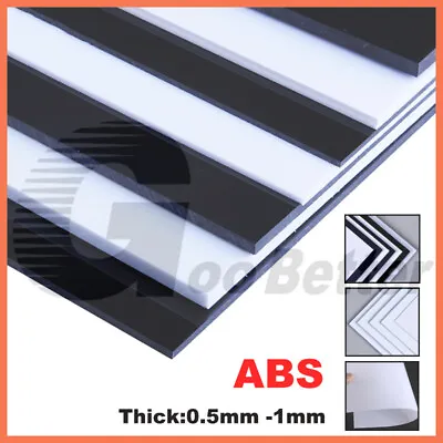 Black/White ABS Plastic Sheet Plastic Plate Board DIY Model Thickness 0.5mm-5mm • £1.91