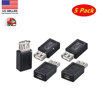 5x USB  A Type Female To 5 Pin Micro USB B Type Female Cable Converter Adapter • $9.99