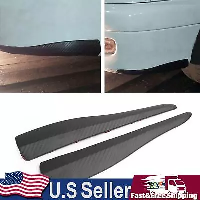 2pcs 28cm Rubber Car Front Rear Bumper Lip Anti-collision Strip Carbon Fiber • $13.79