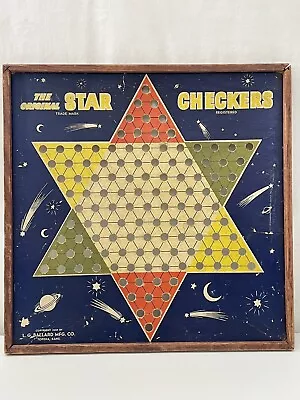 $14.99 • Buy Vintage 1938 “The Original Star” Chinese Checkers Board L.G. Ballard 16”x16”