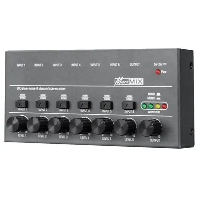 Audio Mixer KTV Karaoke 6 Channel Professional Stereo Sound Mixer Ultra2285 • £28.72