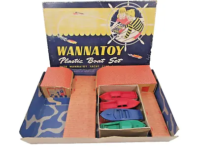 Vintage Rare 1950's Wannatoy Plastic Boat Set Yacht Club Basin In Box • $125