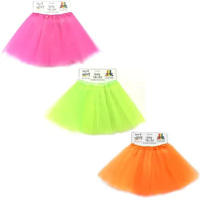 Tulle Tutu Skirt 80s Colour Women Costume Hot Pink Green Neon Fluoro Orange • $21.95