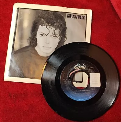 MICHAEL JACKSON Man In The Mirror 3407668 7  45rpm Vinyl VG++ 1988 • $14.98