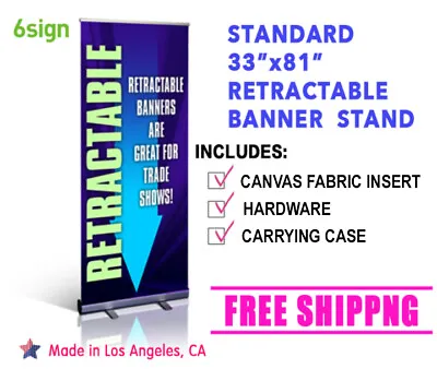 33  X 81  Premium Retractable Roll Up Vinyl Banner Stand Display + Free Printing • $89.99