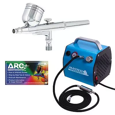 Master G22 DUAL-ACTION AIRBRUSH KIT W/ Compact Compressor Hobby Paint Auto Cake • $99.99