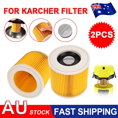 2PCS Vac Cartridge Filter For Karcher WD WD2 WD3 Series Wet/Dry Vacuum Cleaner • $18.25