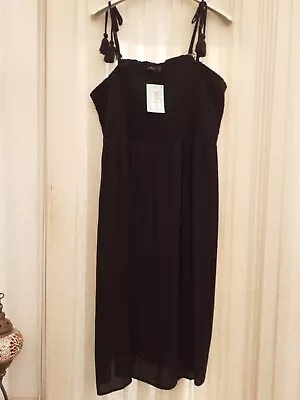 BNWT M & S Black Beachwear Cover Up Strappy Dress - Size 22 • £14.95