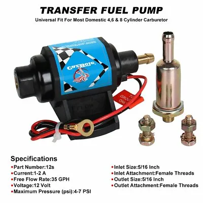 12S External Electric Gas Diesel Fuel Pump Carburetor Fuel Sender 4-7PSI 12V • $23.99