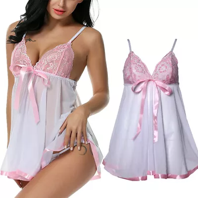 Plus Size Sexy Lingerie Women's Lace Babydoll Sleepwear Chemise Underwear Outfit • $10.98