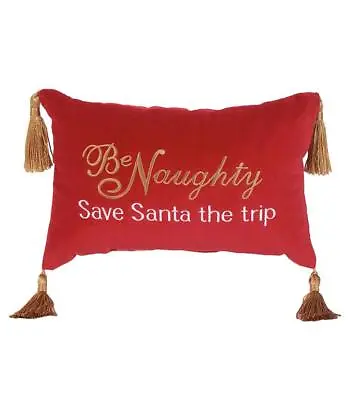 Scarlet Red 100% Velvet Phrase Pillow 8x12 • $19