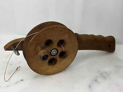 Collectible VINTAGE ICE FISHING WOOD REEL   DROP LINER  BRAND  • $45