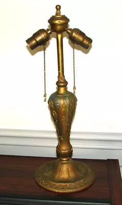 Antique Table Lamp Base 1920’s  Original Rewird Pull Cord Sockets Rewired • $85