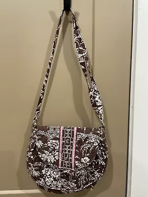 Vera Bradley Saddle Up Shoulder Crossbody Imperial Toile Brown White EUC • $8.75