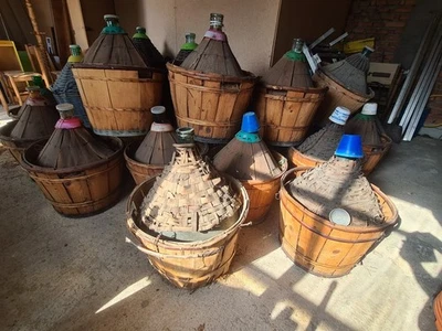 Damigiana In Vetro Da 20 Litri Con Cesto In Plastica E Tappo - Bocca Larga Per Alimenti - Foto 2