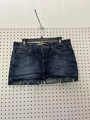 Maurices Mini Skirt Women Size 7/8 Mid Dark Wash Denim  • $12