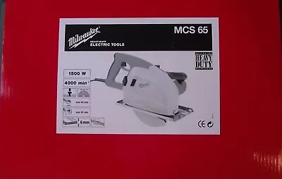 Milwaukee MCS65 Dry Cut Metal Circular Saw 220-240v Type C Plug • $250