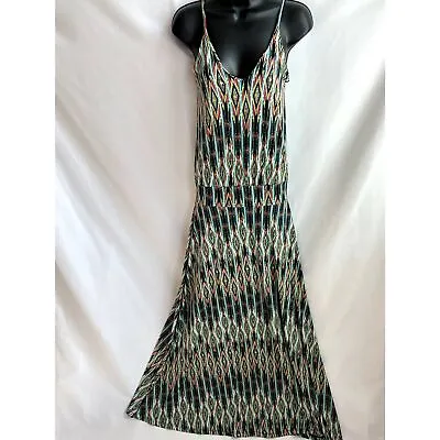 Veronica M Drop Waist Maxi Boho Dress Long Multicolor Geometric Goddess Size S • $30