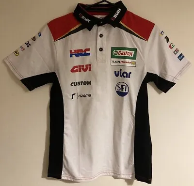 Mens Honda LCR Moto GP Team Buttoned Polo Shirt. Size S. Logo. Cotton. PRISTINE • £28.95