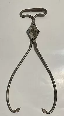 Vintage HINGED ICE BLOCK TONGS One Handle With Patina Promo Item Decor • $20