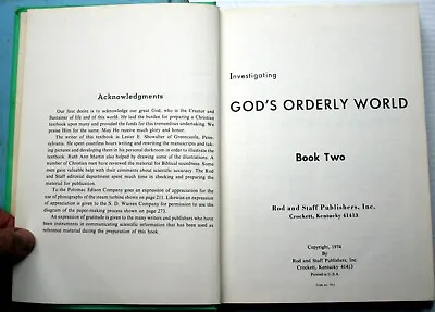 $11.80 • Buy Rod And Staff INVESTIGATING GOD'S ORDERLY WORLD 2 TchEd Gr.8/9 Bio/chem/physics