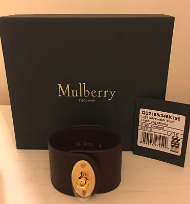 Mulberry Large Bayswater Bracelet Oxblood Grain Tanned Leather Size S Boxed Bnwt • £119.95