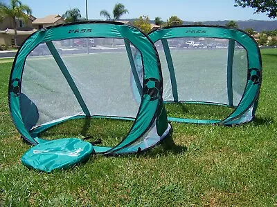 PASS 4x3 Ft Teal Portable Soccer Goal SET With Carry Case. EZ FOLD+QUICK SETUP • $38.95