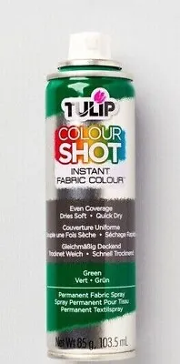 2 X Fabric Colour Spray Paint Instant Washable Colour Shot Tulip Green-neon Pink • £8.99