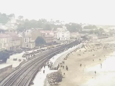 Vintage Art Photo History  Postcard Dawlish Sands Costal Railway Station Devon  • £9.95