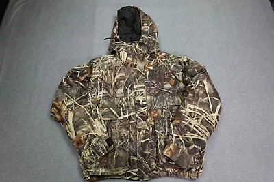 Cabela's Jacket Mens XL Brown Backwater Camo Hooded Hunting Outdoors Warm Puffer • $59.97