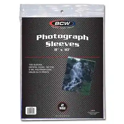 BCW 8x10 Photo Sleeves 100 Each Pack Acid Free No PVC PAT Passed Crystal Clear • $13.97