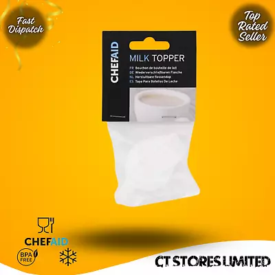 Milk Topper Cap Plastic Handy Top Pouring Reusable Fits Most Bottles Easy Pour • £4.19