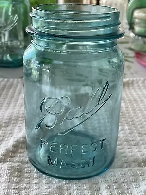 Vintage Ball Perfect Mason Blue Pint Jar - Mason Offset -  Number 9 • $13.99