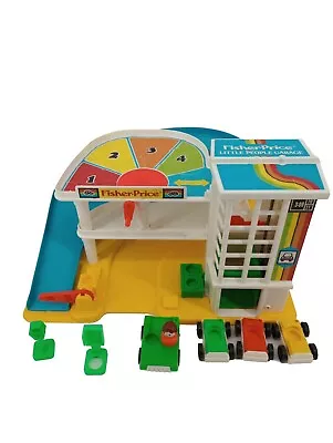 1987 Fisher Price Little People Parking Garage Playset #2504 Cars Gas Pump Etc • $120