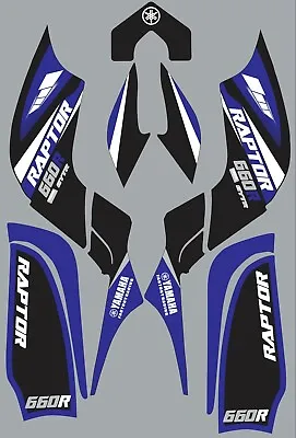 Graphics For Yamaha Raptor 660 660R ATV  Decals Stickers Blue Black • $79.99