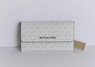 Michael Kors Jet Set Travel Large Trifold Wallet PVC Leather $188-$278 • $89.80