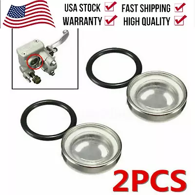 2pcs Motorcycle Brake Master Cylinder Reservoir One Sight Glass Lens Gasket Kit • $9.99