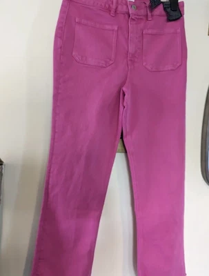 $15 • Buy ZARA Sailor Flare Bright Pink Jeans Size 6